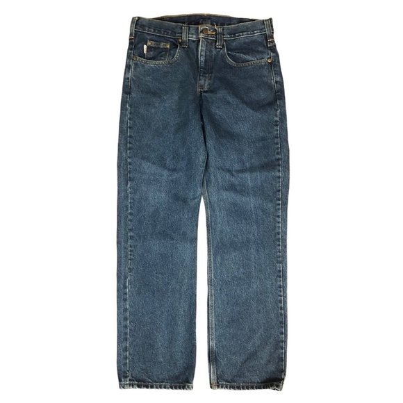 Carhartt Mens Traditional Fit Medium Wash Denim Blue Jeans 32 X 30